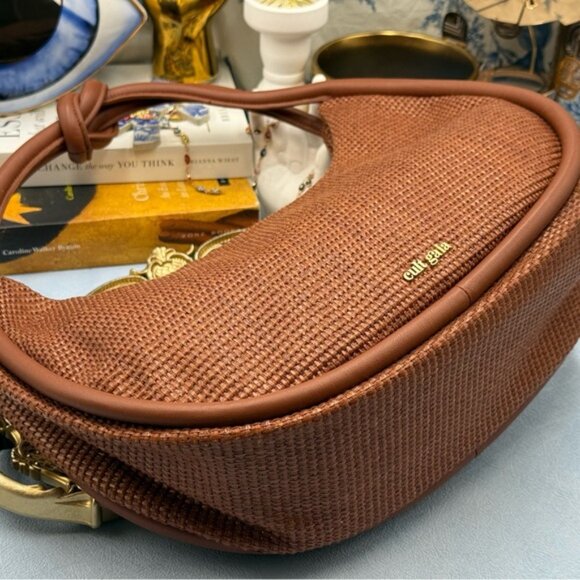🆕 CULT GAIA 🧿 NWOT Zena Raffia Circular Knotted Shoulder Bag, Woven Brown - Picture 9 of 16